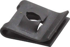 Value Collection - #8 Screw, 0.025 to 0.04" Thick, Spring Steel Standard U Nut - 1/4" Center Edge, Black Phosphate Finish - Exact Tool & Supply