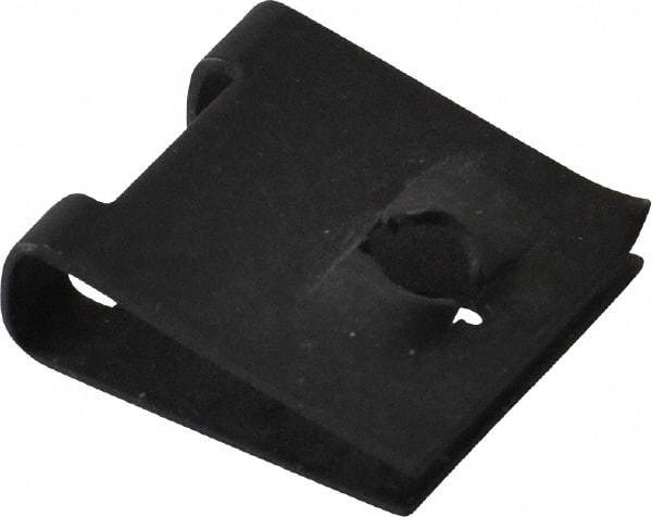 Value Collection - #8 Screw, 3/32 to 5/32" Thick, Spring Steel Standard U Nut - 1/2" Center Edge, Black Phosphate Finish - Exact Tool & Supply