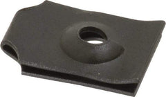 Value Collection - #10 Screw, 0.03 to 0.037" Thick, Spring Steel Standard U Nut - 3/8" Center Edge, Black Phosphate Finish - Exact Tool & Supply