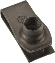 Value Collection - M8x1.25 Screw, 0.8 to 4.5mm Thick, Spring Steel Extruded Tapped Hole U Nut - 13/16" Center Edge, Black Phosphate Finish - Exact Tool & Supply