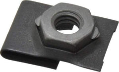Value Collection - 5/16-18 Screw, 0.087 to 0.093" Thick, Spring Steel J Nut Retainer - 9/16" Center Edge, Black Phosphate Finish - Exact Tool & Supply