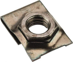 Value Collection - 3/8-16 Screw, 0.05 to 0.09" Thick, Spring Steel J Nut Retainer - 9/16" Center Edge, Black Phosphate Finish - Exact Tool & Supply