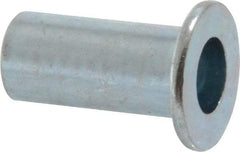 Value Collection - #10-24, 0.01 to 0.08" Grip, Steel Standard Rivet Nut - Drill Size Letter F, Flat Head - Exact Tool & Supply
