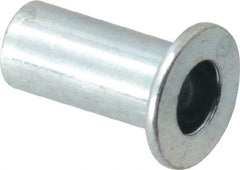 Value Collection - #10-32, 0.01 to 0.08" Grip, Steel Standard Rivet Nut - Drill Size Letter F, Flat Head - Exact Tool & Supply