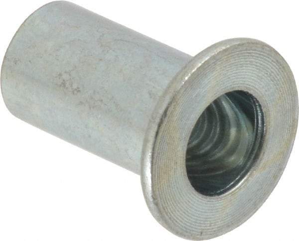 Value Collection - 5/16-18, 0.03 to 0.115" Grip, 27/64" Drill, Steel Standard Rivet Nut - Flat Head - Exact Tool & Supply