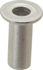 Value Collection - #6-32, 0.01 to 0.08" Grip, #12, Aluminum Standard Rivet Nut - Flat Head - Exact Tool & Supply