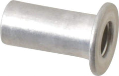 Value Collection - #10-24, 0.01 to 0.08" Grip, Aluminum Standard Rivet Nut - Drill Size Letter F, Flat Head - Exact Tool & Supply