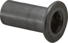 Value Collection - #10-32, 0.01 to 0.08" Grip, Aluminum Standard Rivet Nut - Drill Size Letter F, Flat Head - Exact Tool & Supply