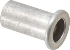 Value Collection - 1/4-20, 0.02 to 0.08" Grip, Aluminum Standard Rivet Nut - Drill Size Letter R, Flat Head - Exact Tool & Supply