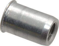 Value Collection - 1/4-20, 0.02 to 0.08" Grip, Aluminum Standard Rivet Nut - Drill Size Letter R, Expander Head - Exact Tool & Supply