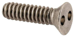 Made in USA - #6-32 UNC, 1/2" OAL Spanner Drive Machine Screw - Flat Head, Grade 18-8 Stainless Steel, Uncoated, Without Washer - Exact Tool & Supply