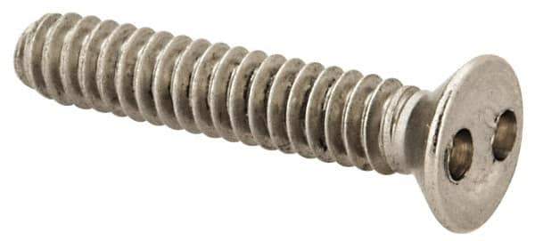 Made in USA - #6-32 UNC, 3/4" OAL Spanner Drive Machine Screw - Flat Head, Grade 18-8 Stainless Steel, Uncoated, Without Washer - Exact Tool & Supply