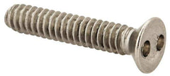 Made in USA - #6-32 UNC, 3/4" OAL Spanner Drive Machine Screw - Flat Head, Grade 18-8 Stainless Steel, Uncoated, Without Washer - Exact Tool & Supply