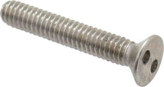 Made in USA - #8-32 UNC, 1" OAL Spanner Drive Machine Screw - Flat Head, Grade 18-8 Stainless Steel, Uncoated, Without Washer - Exact Tool & Supply