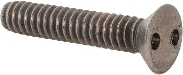Made in USA - #10-24 UNC, 1" OAL Spanner Drive Machine Screw - Flat Head, Grade 18-8 Stainless Steel, Uncoated, Without Washer - Exact Tool & Supply
