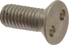 Made in USA - #10-32 UNF, 1/2" OAL Spanner Drive Machine Screw - Flat Head, Grade 18-8 Stainless Steel, Uncoated, Without Washer - Exact Tool & Supply