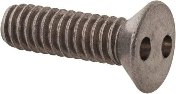 Made in USA - #12-24 UNC, 3/4" OAL Spanner Drive Machine Screw - Flat Head, Grade 18-8 Stainless Steel, Uncoated, Without Washer - Exact Tool & Supply