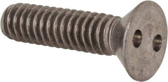 Made in USA - 1/4-20 UNC, 1" OAL Spanner Drive Machine Screw - Flat Head, Grade 18-8 Stainless Steel, Uncoated, Without Washer - Exact Tool & Supply