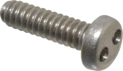 Made in USA - #6-32 UNC, 1/2" OAL Spanner Drive Machine Screw - Pan Head, Grade 18-8 Stainless Steel, Uncoated, Without Washer - Exact Tool & Supply