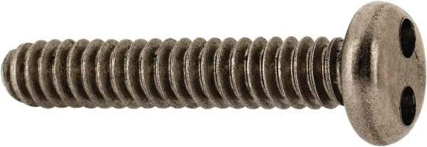 Made in USA - #6-32 UNC, 3/4" OAL Spanner Drive Machine Screw - Pan Head, Grade 18-8 Stainless Steel, Uncoated, Without Washer - Exact Tool & Supply