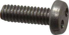 Made in USA - #8-32 UNC, 1/2" OAL Spanner Drive Machine Screw - Pan Head, Grade 18-8 Stainless Steel, Uncoated, Without Washer - Exact Tool & Supply