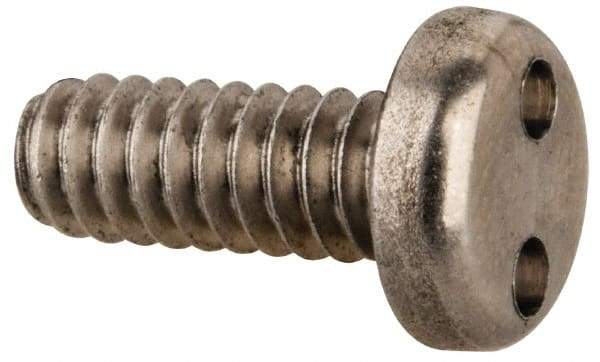Made in USA - #10-24 UNC, 1/2" OAL Spanner Drive Machine Screw - Pan Head, Grade 18-8 Stainless Steel, Uncoated, Without Washer - Exact Tool & Supply