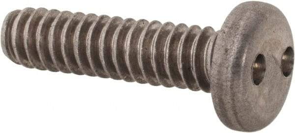 Made in USA - #10-24 UNC, 3/4" OAL Spanner Drive Machine Screw - Pan Head, Grade 18-8 Stainless Steel, Uncoated, Without Washer - Exact Tool & Supply