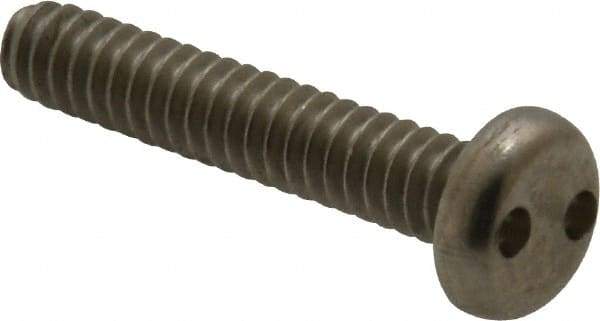 Made in USA - #10-24 UNC, 1" OAL Spanner Drive Machine Screw - Pan Head, Grade 18-8 Stainless Steel, Uncoated, Without Washer - Exact Tool & Supply