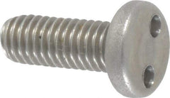 Made in USA - #10-32 UNF, 1/2" OAL Spanner Drive Machine Screw - Pan Head, Grade 18-8 Stainless Steel, Uncoated, Without Washer - Exact Tool & Supply
