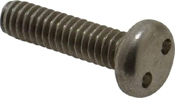 Made in USA - 1/4-20 UNC, 1" OAL Spanner Drive Machine Screw - Pan Head, Grade 18-8 Stainless Steel, Uncoated, Without Washer - Exact Tool & Supply