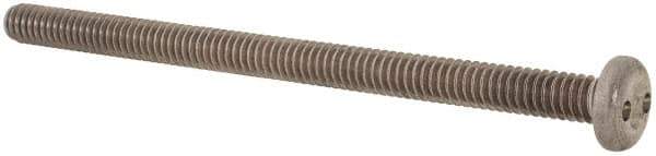 Made in USA - 1/4-20 UNC, 4" OAL Spanner Drive Machine Screw - Pan Head, Grade 18-8 Stainless Steel, Uncoated, Without Washer - Exact Tool & Supply