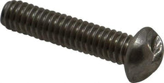 Made in USA - #8-32 UNC, 3/4" Length Under Head One Way Drive Machine Screw - Round Head, Grade 18-8 Stainless Steel, Uncoated, Without Washer - Exact Tool & Supply