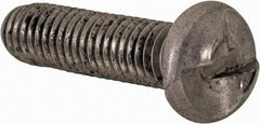 Made in USA - #10-32 UNF, 3/4" Length Under Head One Way Drive Machine Screw - Round Head, Grade 18-8 Stainless Steel, Uncoated, Without Washer - Exact Tool & Supply