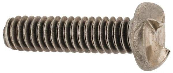 Made in USA - 1/4-20 UNC, 1" Length Under Head One Way Drive Machine Screw - Round Head, Grade 18-8 Stainless Steel, Uncoated, Without Washer - Exact Tool & Supply