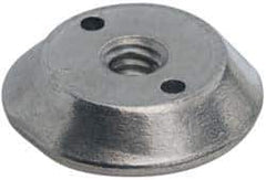 Made in USA - 1/4-20, Alloy Steel, Zinc Plated, Right Hand Spherical Fixture Nut - 1/4" High - Exact Tool & Supply