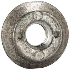 Made in USA - 3/8-16, Alloy Steel, Zinc Plated, Right Hand Spherical Fixture Nut - 1/4" High - Exact Tool & Supply