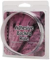 Made in USA - 3 Ft. Long x 1/2 Inch Wide, 1/32 Inch Graduation, Silver, Mylar Adhesive Tape Measure - Reads Right to Left, Horizontal Scale - Exact Tool & Supply