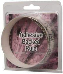 Made in USA - 3 Ft. Long x 1-1/4 Inch Wide, 1/16 Inch Graduation, Clear, Mylar Adhesive Tape Measure - Reads Left to Right, Horizontal Scale - Exact Tool & Supply