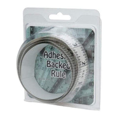 Made in USA - 3 Ft. Long x 1-1/4 Inch Wide, 1/16 Inch Graduation, Clear, Mylar Adhesive Tape Measure - Reads Right to Left, Horizontal Scale - Exact Tool & Supply