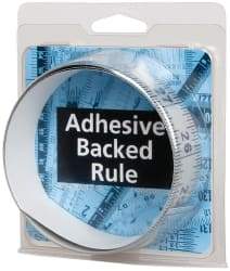 Made in USA - 3 Ft. Long x 1-1/4 Inch Wide, 1/16 Inch Graduation, Silver, Mylar Adhesive Tape Measure - Reads Right to Left, Horizontal Scale - Exact Tool & Supply
