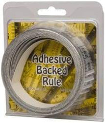 Made in USA - 24 Ft. Long x 1 Inch Wide, 1/16 Inch Graduation, Silver, Mylar Adhesive Tape Measure - Reads Right to Left, Horizontal Scale - Exact Tool & Supply