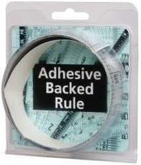 Made in USA - 3 Ft. Long x 1-1/4 Inch Wide, 1/16 Inch Graduation, Silver, Mylar Adhesive Tape Measure - Reads Bottom to Top, Vertical Rules - Exact Tool & Supply