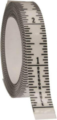 Made in USA - 9 Ft. Long x 1/2 Inch Wide, 1/16 Inch Graduation, Clear, Mylar Adhesive Tape Measure - Reads Bottom to Top, Vertical Rules - Exact Tool & Supply