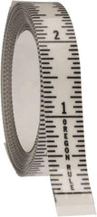 Made in USA - 9 Ft. Long x 1/2 Inch Wide, 1/16 Inch Graduation, Clear, Mylar Adhesive Tape Measure - Reads Top to Bottom, Vertical Rules - Exact Tool & Supply