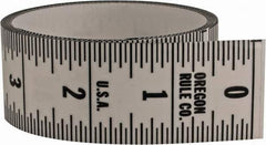 Made in USA - 9 Ft. Long x 1-1/4 Inch Wide, 1/16 Inch Graduation, Clear, Mylar Adhesive Tape Measure - Reads Top to Bottom, Vertical Rules - Exact Tool & Supply