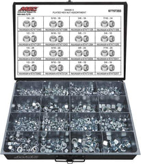 Value Collection - 1/4-20 to 3/4-16 Thread, 870 Piece Alloy Steel Nut Assortment - Grade 5 - Exact Tool & Supply