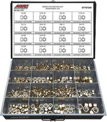 Value Collection - 1/4-20 to 3/4-16 Thread, 765 Piece Alloy Steel Nut Assortment - Grade 8 - Exact Tool & Supply
