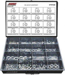 Value Collection - 1/4-20 to 3/4-16 Thread, 425 Piece Steel Nut Assortment - Grade 2 - Exact Tool & Supply
