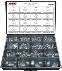Value Collection - 1840 Piece, 1/4 to 1-1/2" Screw, Grade 2 Steel SAE Flat Washer Assortment - Includes 1/4 to 1-1/2" Screw & Compartmented Storage Case - Exact Tool & Supply