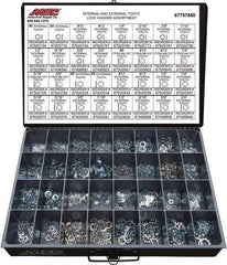 Value Collection - 2550 Piece, No. 6, 3/4" Screw, Grade 2 Steel External & Internal Tooth Lock Washer Assortment - Includes 1/4 to 12" Screw & Compartmented Storage Case - Exact Tool & Supply